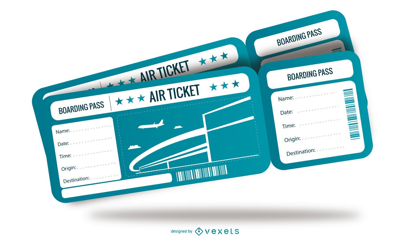Flugschein Ticket Vorlage Design
