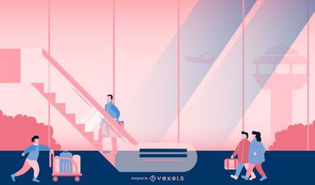 Flughafen Szene Illustration Design
