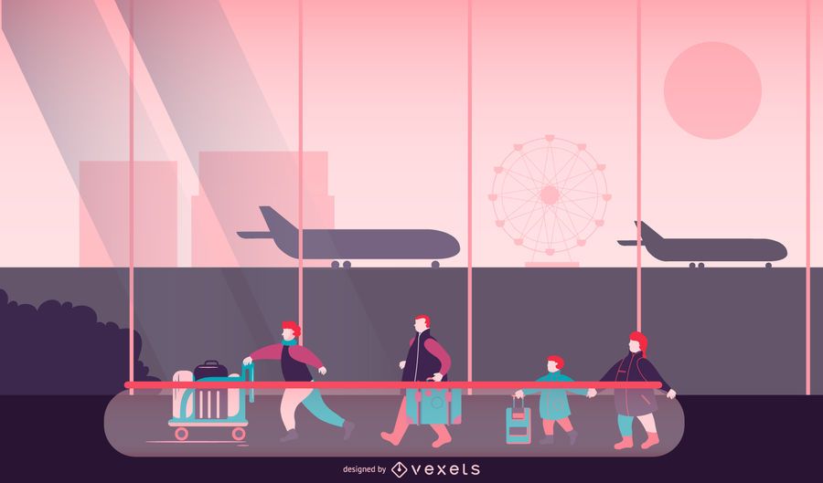 Airport People Illustration Design Airport People Illustration Design
