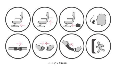 Aircraft Safety Indication Signage Set Aircraft Safety Indication Signage Set