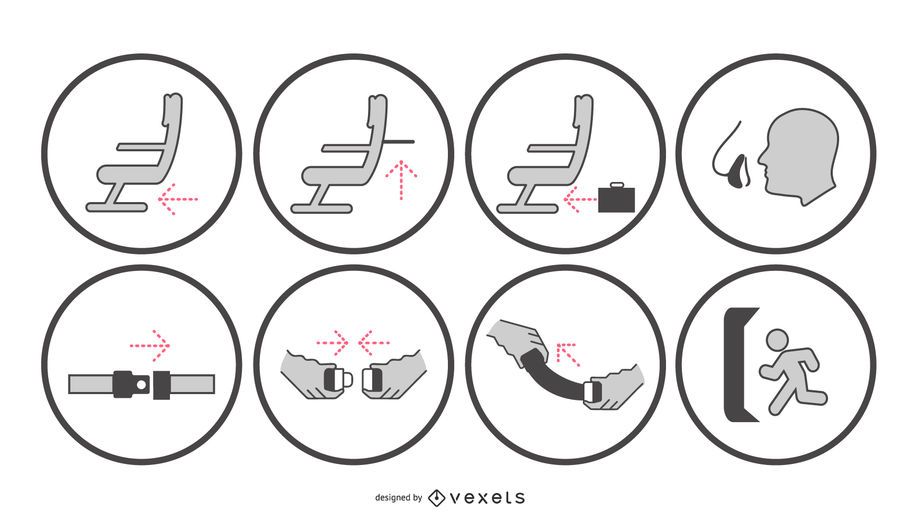 Aircraft Safety Indication Signage Set Aircraft Safety Indication Signage Set