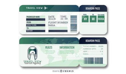 Editable Airport Ticket Set
