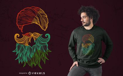 Design de camisetas coloridas da silhueta Sikh