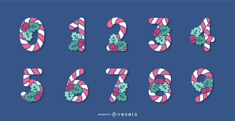Candy Cane Christmas Alphabet Number Set Candy Cane Christmas Alphabet Number Set