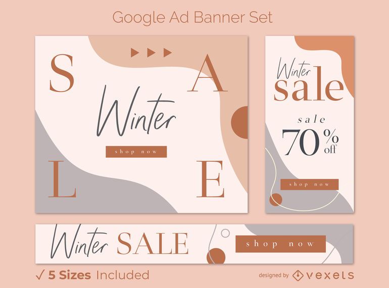 Winter Sale Google Ad Banner Set Winter Sale Google Ad Banner Set