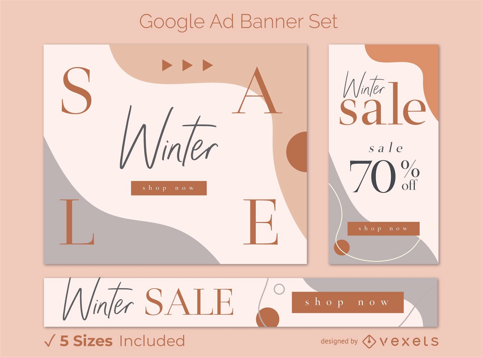 Venta de invierno conjunto de banners publicitarios de Google