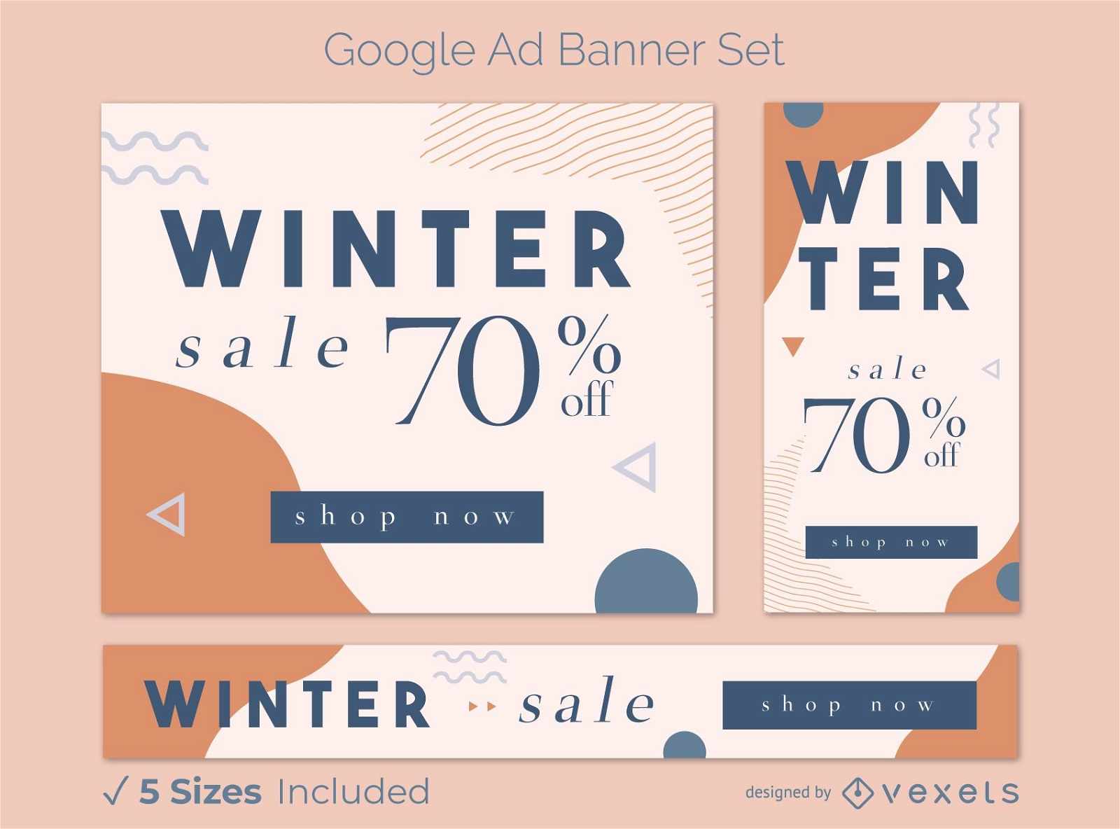 Paquete de banners de anuncios de Google de ofertas de invierno