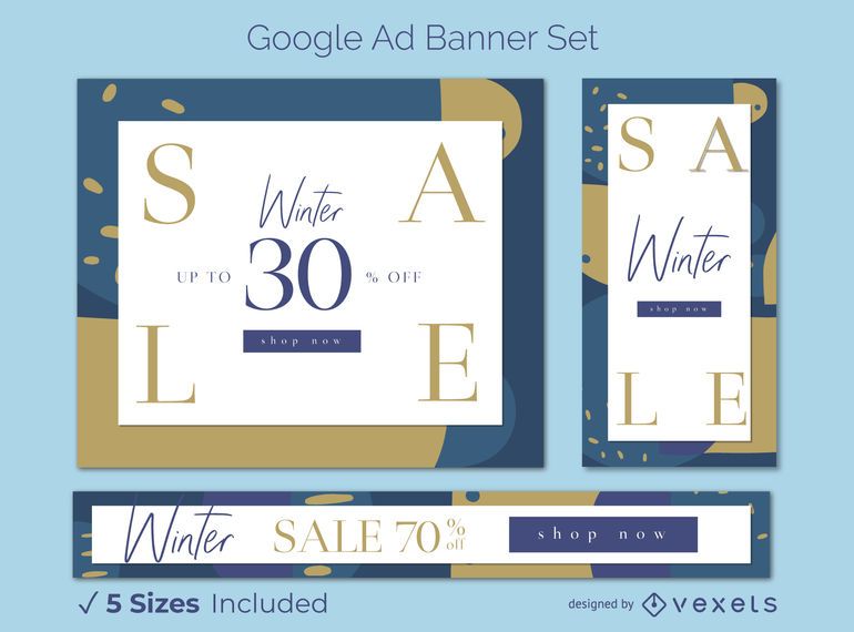 Winter Sale Seasonal Google Ads Banner Set Winter Sale Seasonal Google Ads Banner Set