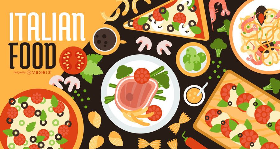 Diseño de pancarta de comida italiana Diseño de pancarta de comida italiana