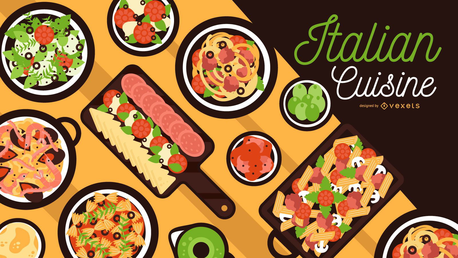 Design de banner de cozinha italiana