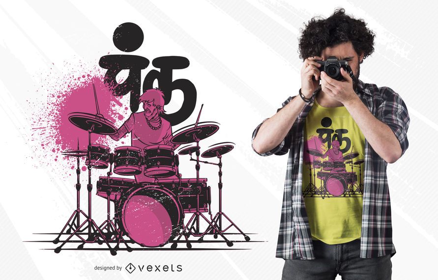 Diseño de camiseta Desi Punk Drummer Diseño de camiseta Desi Punk Drummer