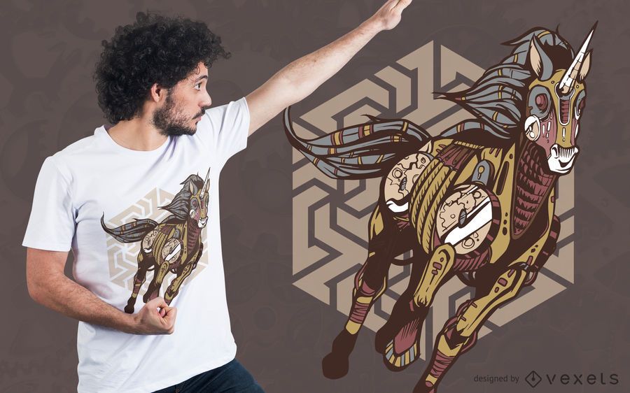 Steampunk Unicorn T-shirt Design Steampunk Unicorn T-shirt Design