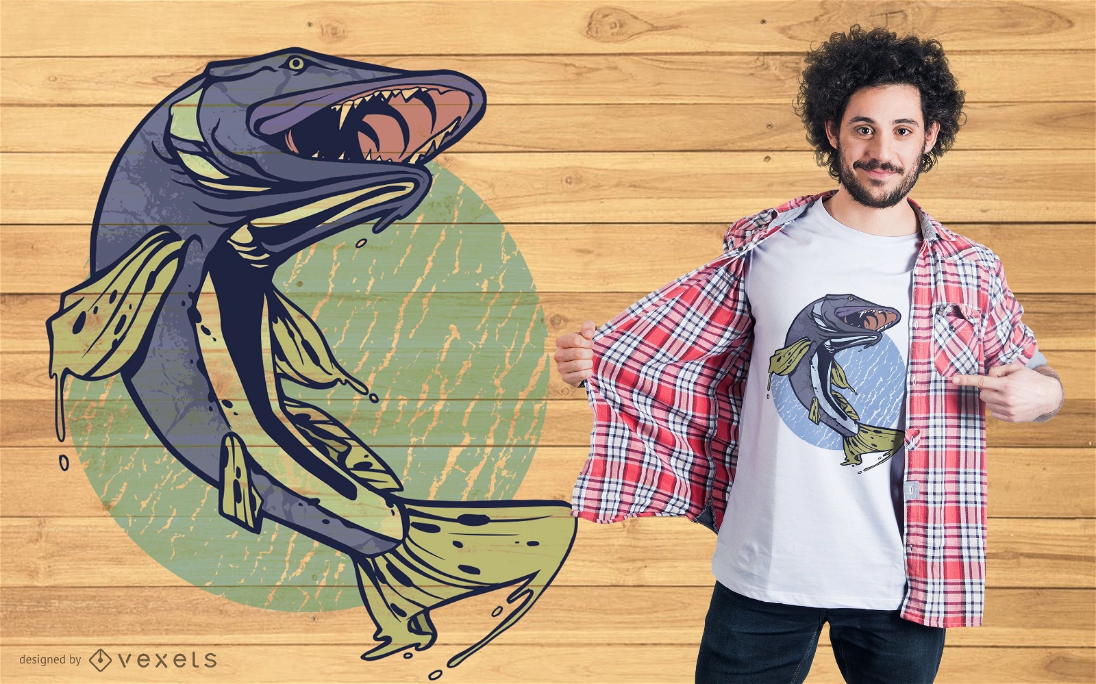 Design de camisetas Pike Fish