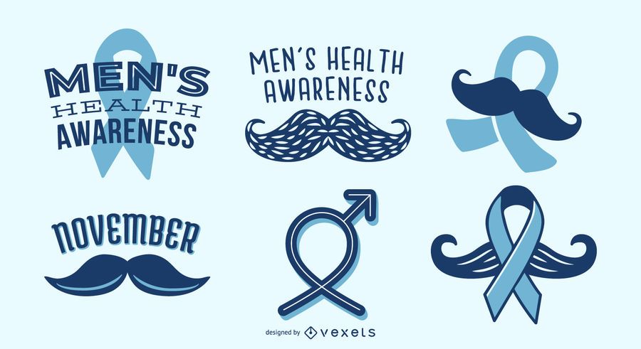 Men's health awareness ribbon set Men's health awareness ribbon set