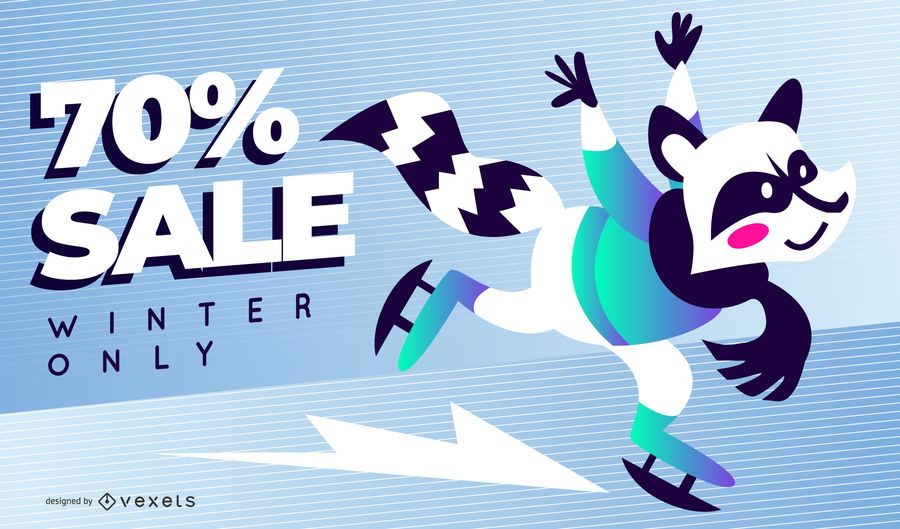 Winter sale raccoon slide template Winter sale raccoon slide template