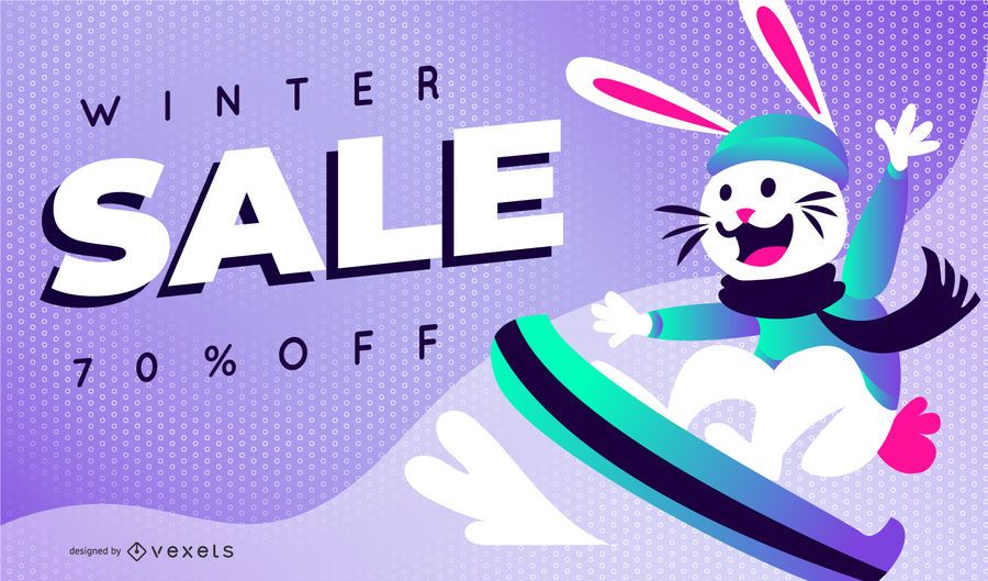Winter sale rabbit slide template Winter sale rabbit slide template