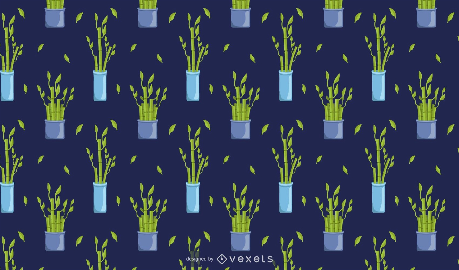 Bamboo lucky plant pattern design