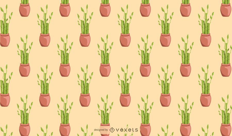 Bamboo lucky houseplant pattern design Bamboo lucky houseplant pattern design