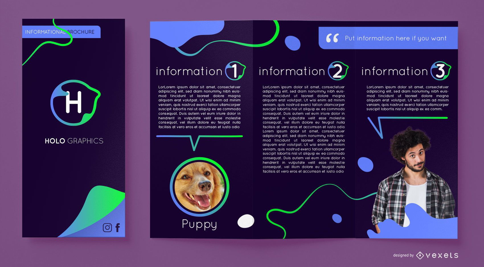 Abstract gradient flow brochure template