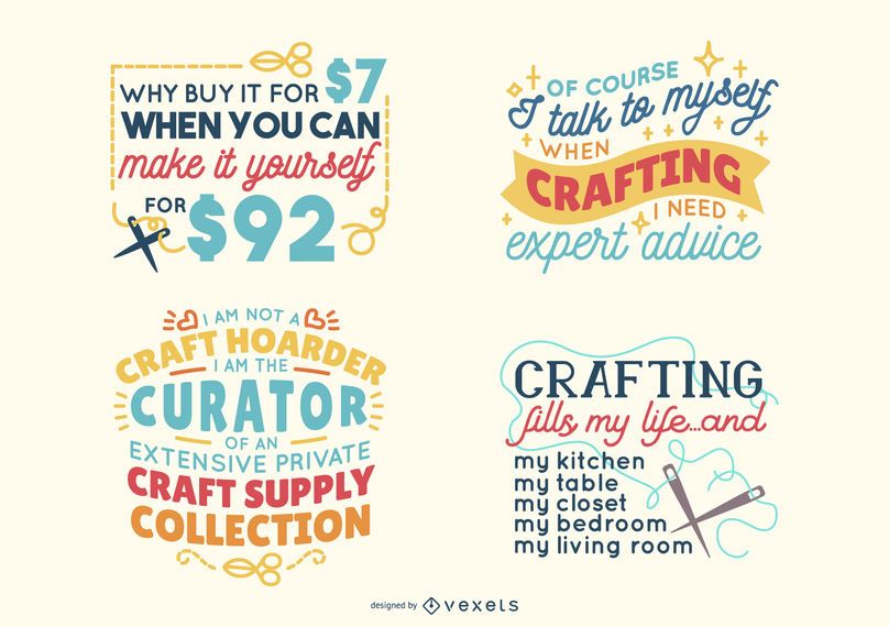 Download Crafting lettering pack - Vector download