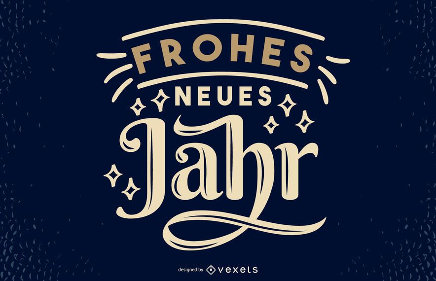 New Year German Quote Lettering Design New Year German Quote Lettering Design
