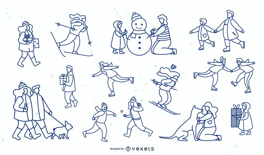 Winter People Simple Stroke Design Collection Winter People Simple Stroke Design Collection