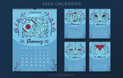 Horoscope Astrology 2020 Calendar Design