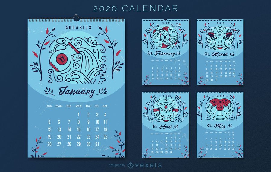 Horoscope Astrology 2020 Calendar Design Horoscope Astrology 2020 Calendar Design