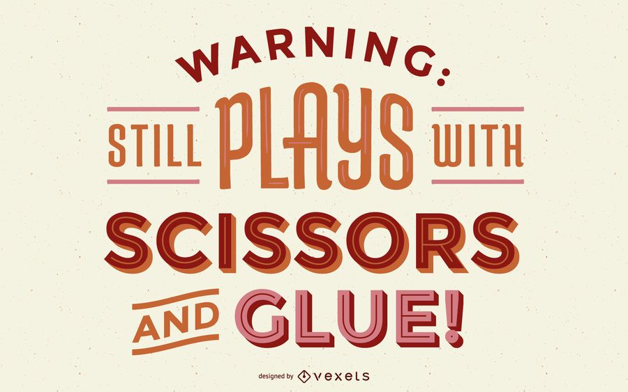 Warning crafting lettering design Warning crafting lettering design