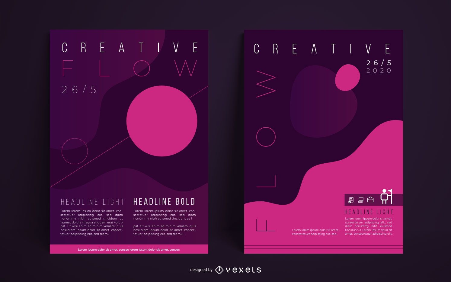 Conjunto de carteles abstractos creativos