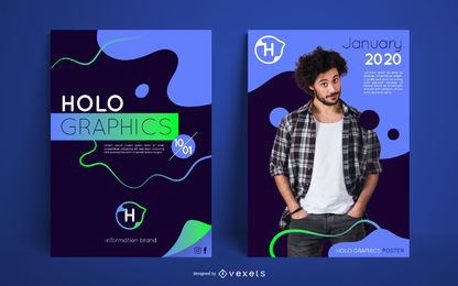 Conjunto de plantillas de póster de flujo creativo Conjunto de plantillas de póster de flujo creativo