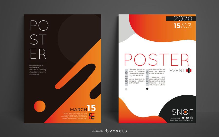 Abstraktes Editable Plakat-Design-Set Abstraktes Editable Plakat-Design-Set