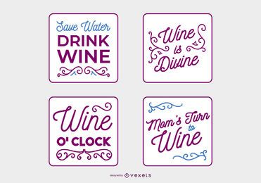 Handwritten Wine Quote Banner Set Handwritten Wine Quote Banner Set