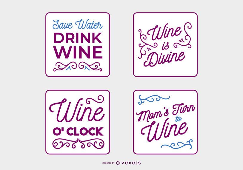 Handwritten Wine Quote Banner Set Handwritten Wine Quote Banner Set