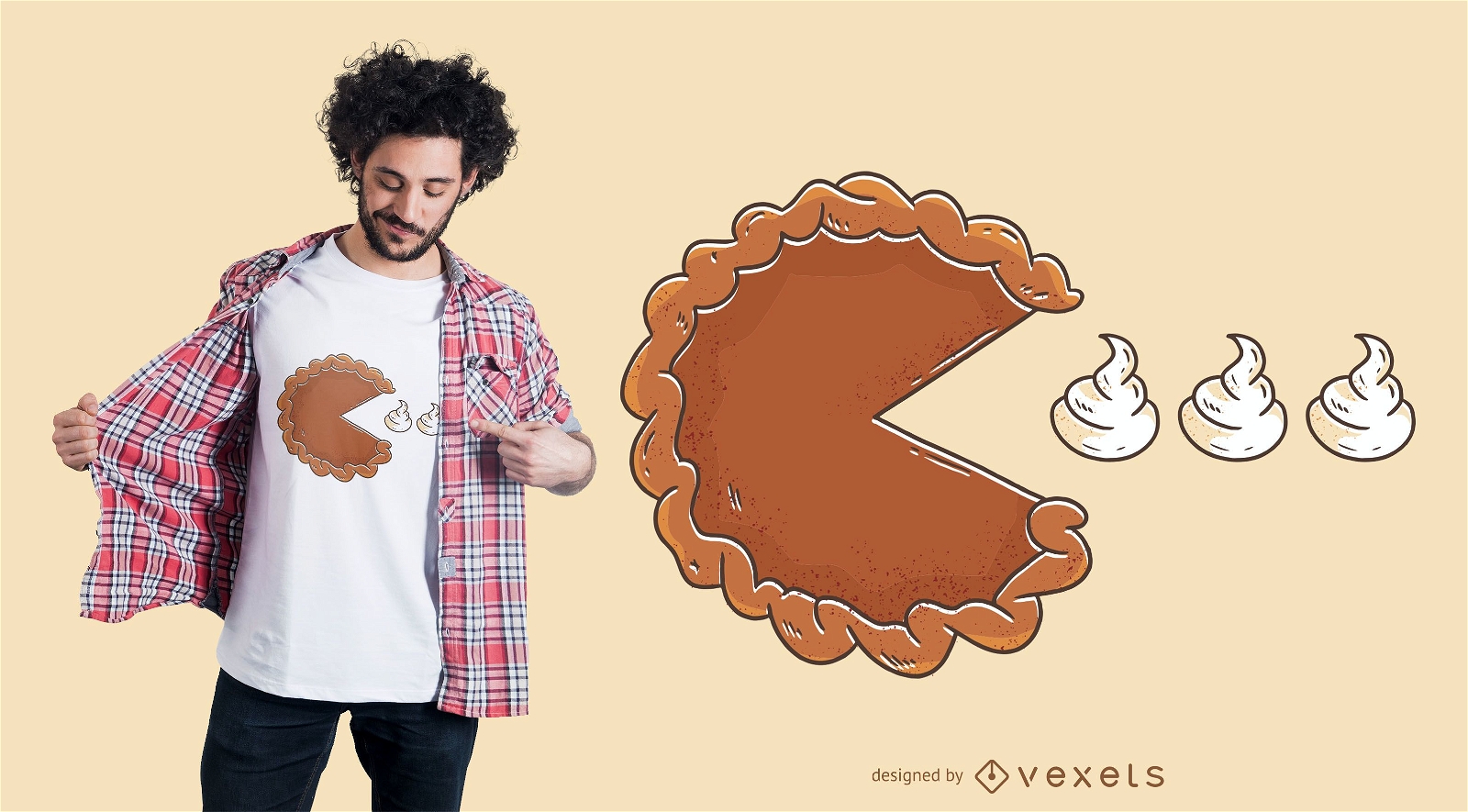 Design de t-shirt de torta comendo creme