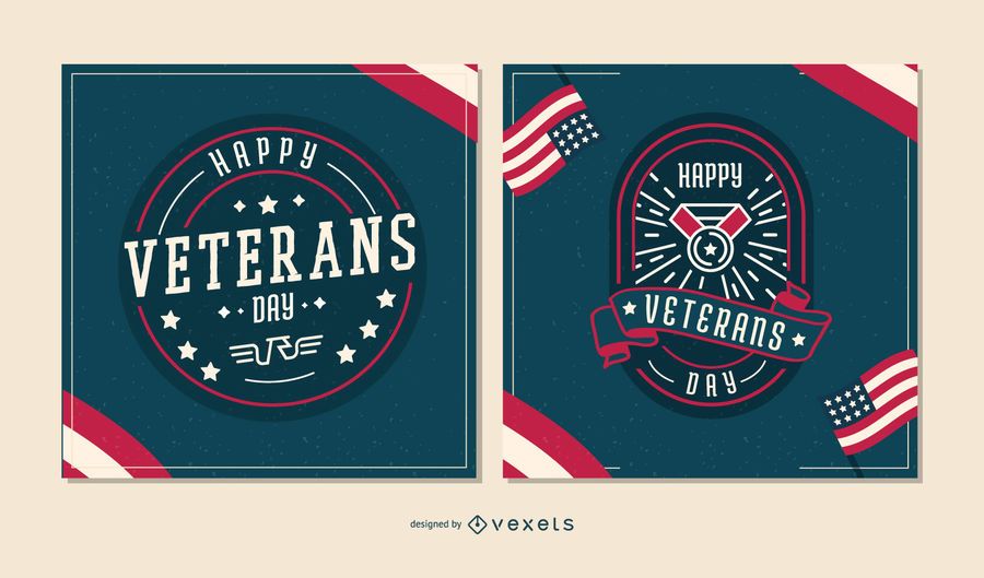 Veterans day editable banner set Veterans day editable banner set
