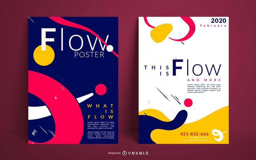 Creative Flow Poster Design Set Creative Flow Poster Design Set