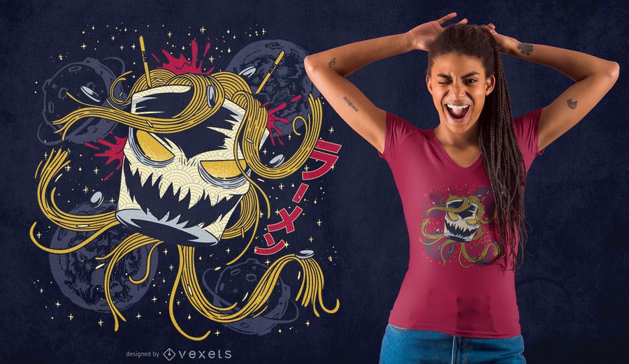 Design de t-shirt ramen espaço Design de t-shirt ramen espaço