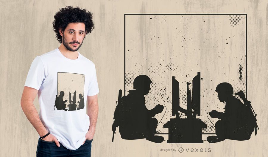 Diseño de camiseta de juego militar Diseño de camiseta de juego militar
