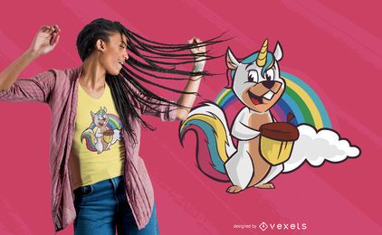 Eichhörnchen Einhorn T-Shirt Design