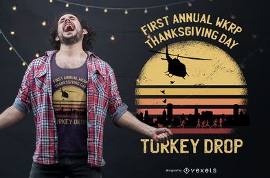 Diseño de camiseta de acción de gracias de Turkey Drop Diseño de camiseta de acción de gracias de Turkey Drop