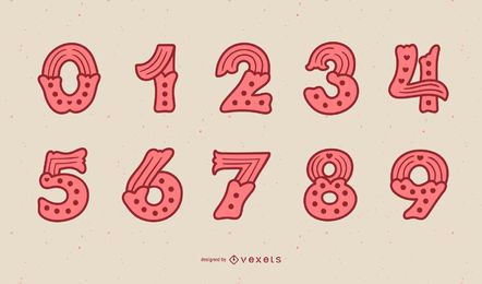 Valentine's Day Number Set