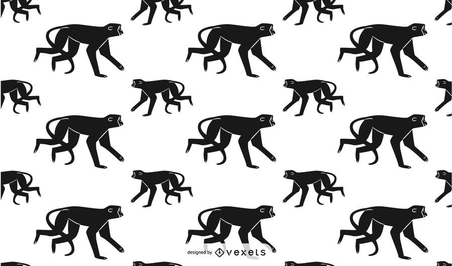 Monkey silhouette pattern design Monkey silhouette pattern design