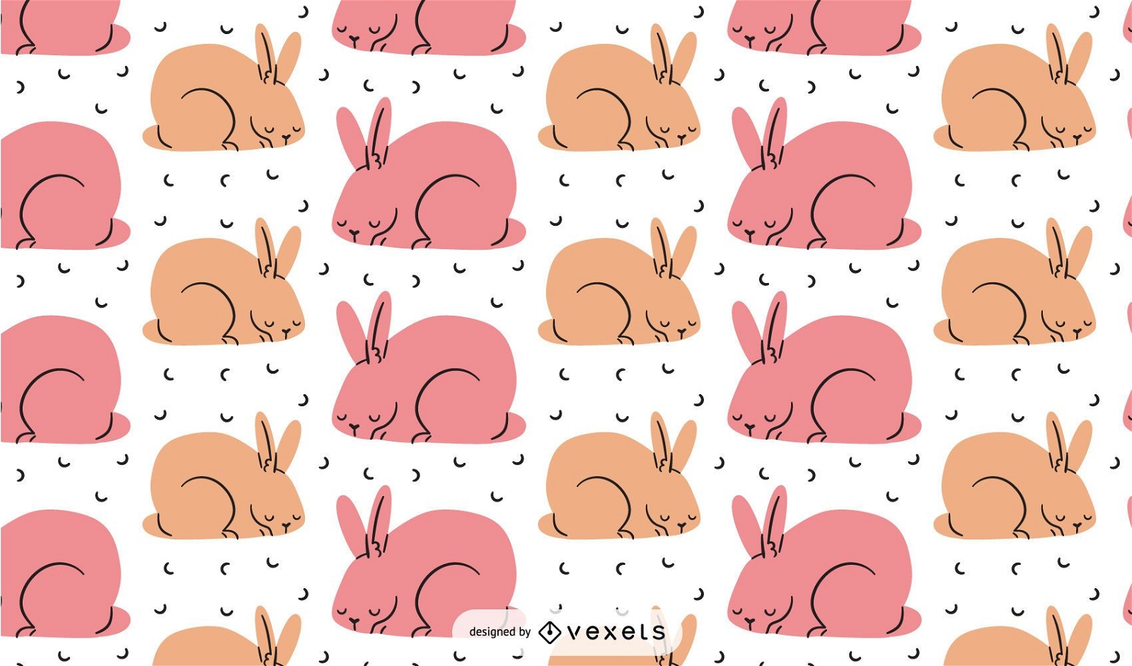 Desenho de padrão de coelhinhos rosa