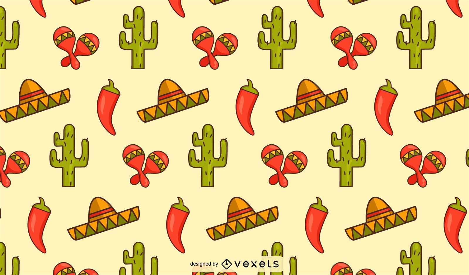 Mexican elements pattern design
