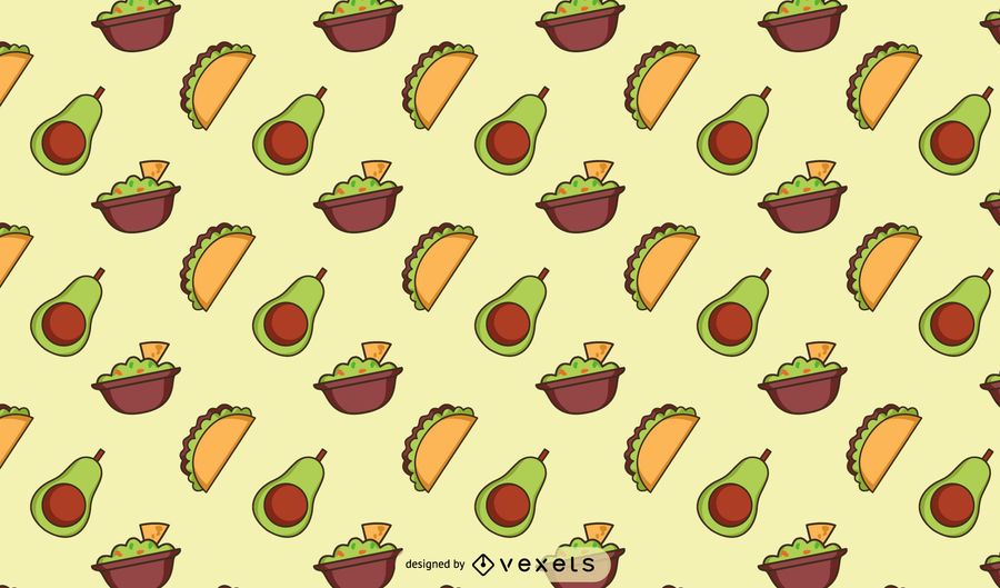 Design de padrão de comida mexicana Design de padrão de comida mexicana