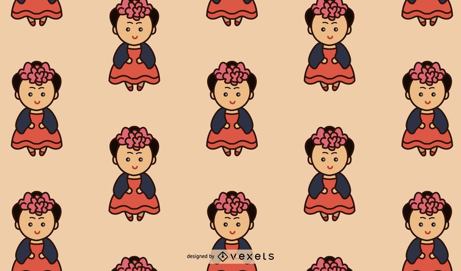 Cute Mexican Girl Pattern Design Cute Mexican Girl Pattern Design