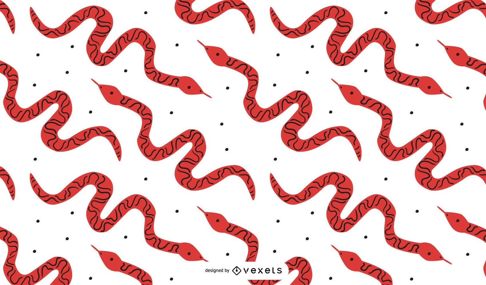 Flat snakes pattern design
