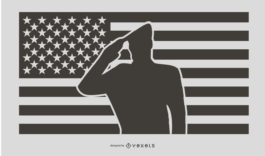 Military Salute Silhouette Design Military Salute Silhouette Design