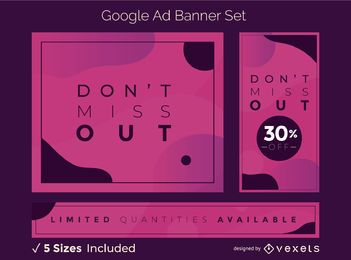 Conjunto de banner abstrato criativo do Google Ads Conjunto de banner abstrato criativo do Google Ads